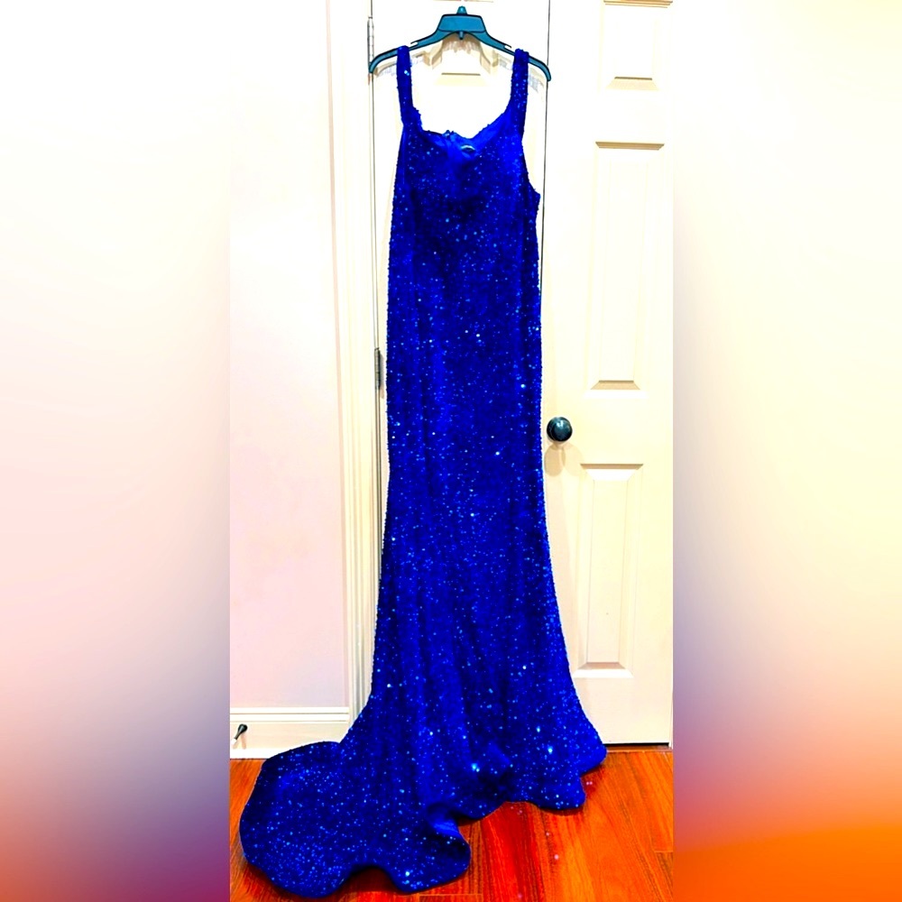 Royal blue Sequin maxi gown